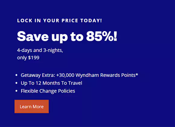 温德姆听课房，四天三晚199美元，再送3万积分