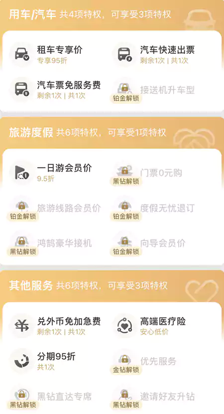 携程会员其他特权 携程会员其他特权