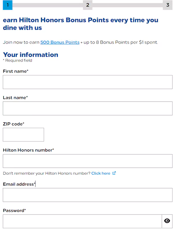 希尔顿 Dining Program注册 希尔顿 Dining Program注册