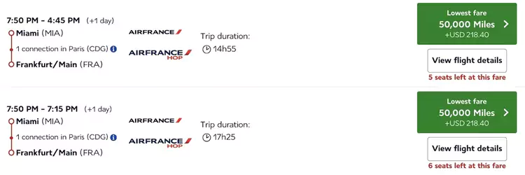 Flying Blue,法航-荷航降低里程兑换需求,美欧商务舱50000Miles