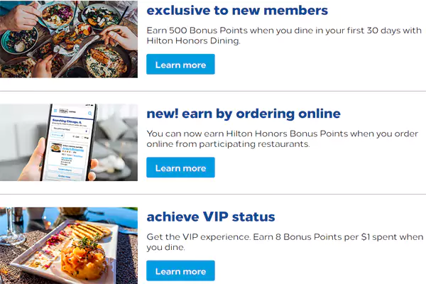 希尔顿 Dining Program 额外活动