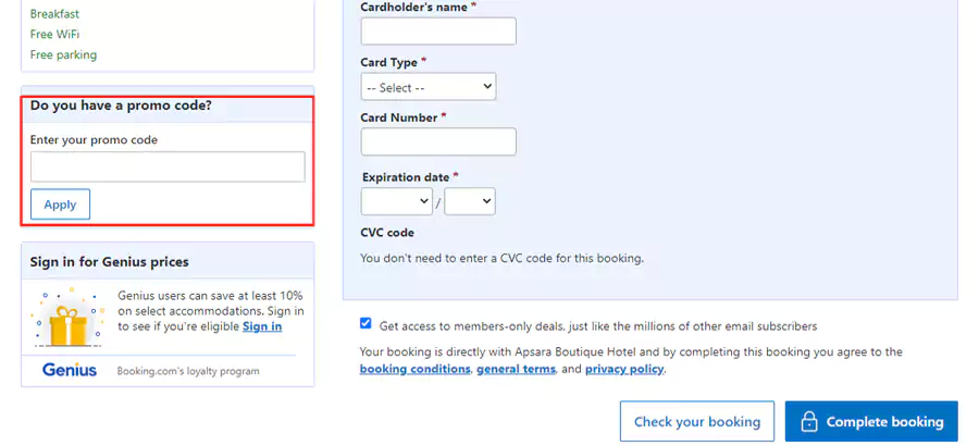 如何适用Booking.com优惠折扣代码 如何适用Booking.com优惠折扣代码