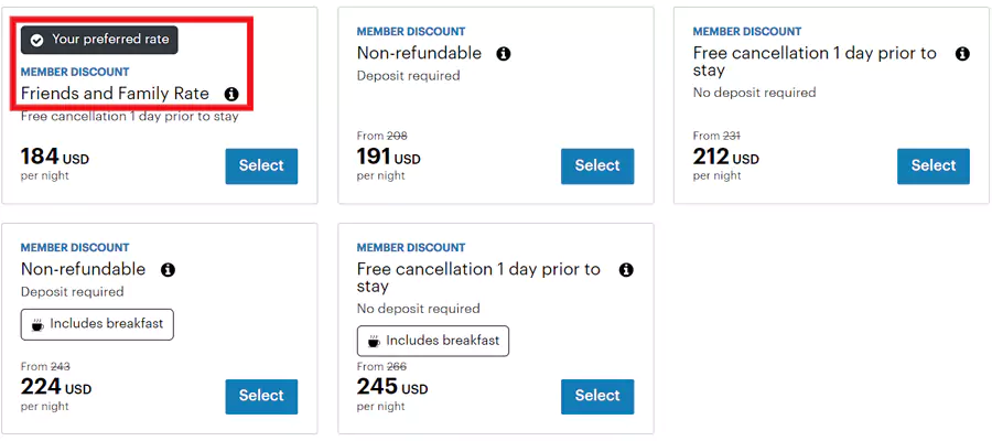 金普顿大安酒店的 IHG 亲友价