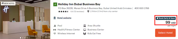 入住中东、印度新开业酒店72折IHG活动,房价示例 入住中东、印度新开业酒店72折IHG活动,房价示例