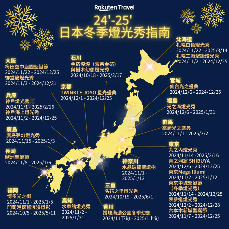日本冬季灯光秀指南 日本冬季灯光秀指南