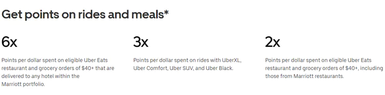 通过Uber赚取万豪旅享家积分数量 通过Uber赚取万豪旅享家积分数量