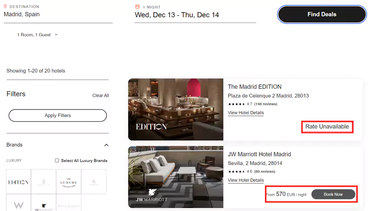 第二间房半价，显示参与活动酒店