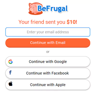 返利网站BeFrugal注册页面