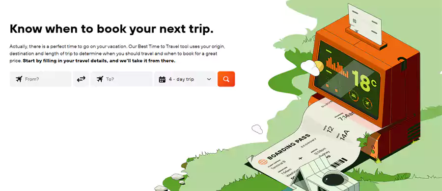 kayak最佳旅行时间工具