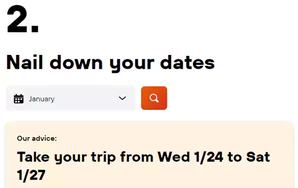 kayak建议旅行的日期