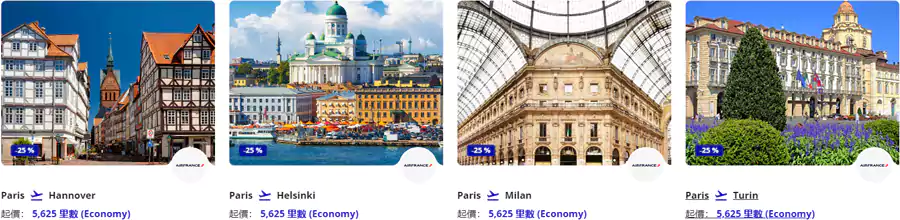 法航/荷航Flying Blue蓝天飞行计划里程兑换/奖励机票促销活动