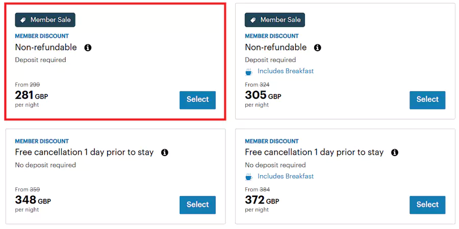 IHG 活动:冬季促销8折优惠,房价示例 IHG 活动:冬季促销8折优惠,房价示例