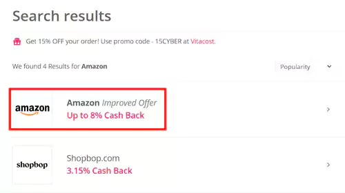 TopCashback介绍，查询结果