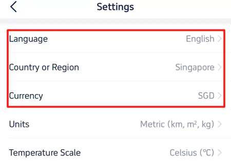 Trip.com APP中切换站点2