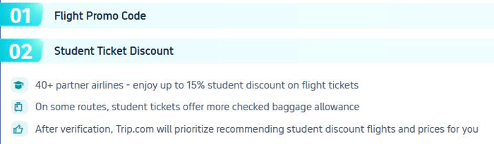 根据Trip.com提示,验证学生身份之后,会获得额外的 Trip.com 优惠码。 根据Trip.com提示,验证学生身份之后,会获得额外的 Trip.com 优惠码。