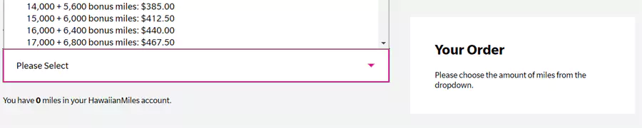 选择夏威夷航空里程购买数量 选择夏威夷航空里程购买数量