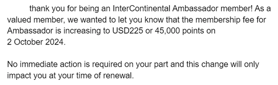 2024年10月2日洲际大使涨价 12.5% 2024年10月2日洲际大使涨价 12.5%