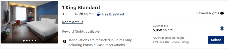 IHG 活动,积分兑换85折,兑换示例 IHG 活动,积分兑换85折,兑换示例