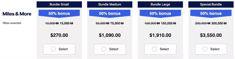 汉莎航空里程促销 Bundle & Go 哩程包