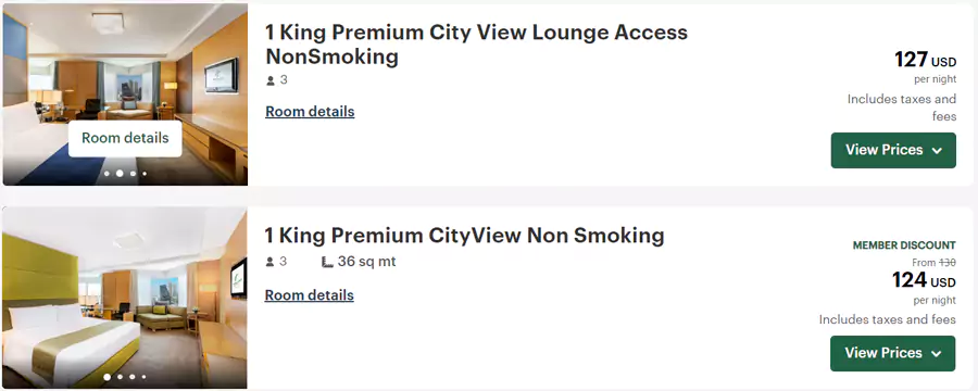 假日酒店,7折后的行政房只比标间贵了3美元 假日酒店,7折后的行政房只比标间贵了3美元