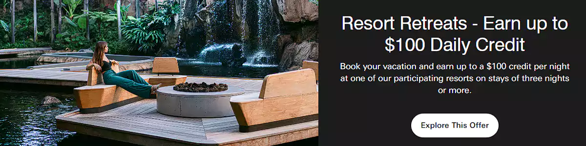 万豪优惠：预订美洲万豪度假村3晚以上，可以获得最高每晚100美元消费额（2025/7/29前预订）