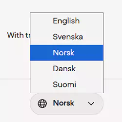 切换到挪威语页面