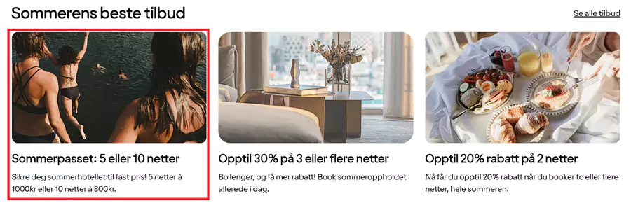 挪威语主页上的夏季通票活动 挪威语主页上的夏季通票活动