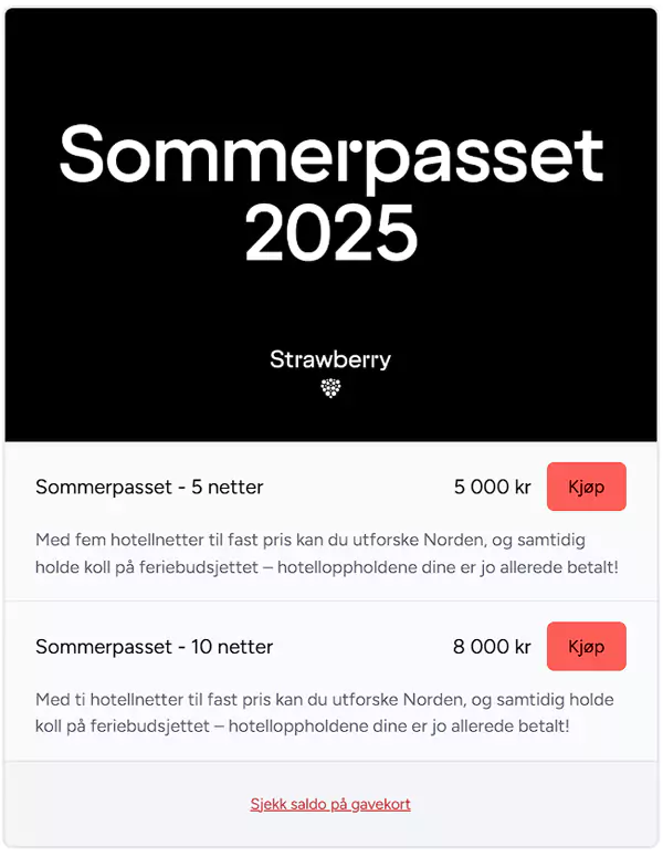 以挪威克朗定价的Strawberry Summer Pass 以挪威克朗定价的Strawberry Summer Pass