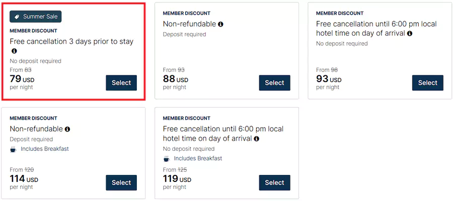 预订印度、中东、非洲酒店住宿可享7折，房价示例