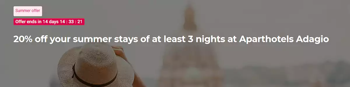 雅高Accor活动:入住 Adagio 3 晚以上可享8折优惠 雅高Accor活动:入住 Adagio 3 晚以上可享8折优惠