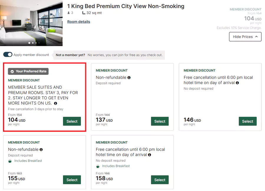 假日酒店就是基础房也有折扣