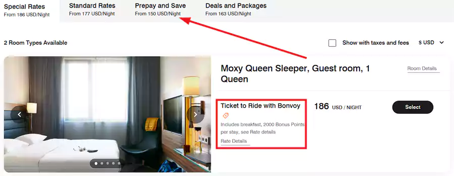 在欧洲乘坐火车可最多可获得每晚5000点奖励,房价示例 在欧洲乘坐火车可最多可获得每晚5000点奖励,房价示例