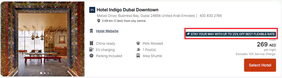 凡是带有“Stay Your Way With Up To 25% Off”标签的即为参与活动的酒店。 凡是带有“Stay Your Way With Up To 25% Off”标签的即为参与活动的酒店。