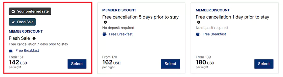 带有“Flash Sale”标识的即为活动房价，优惠力度确实不错。