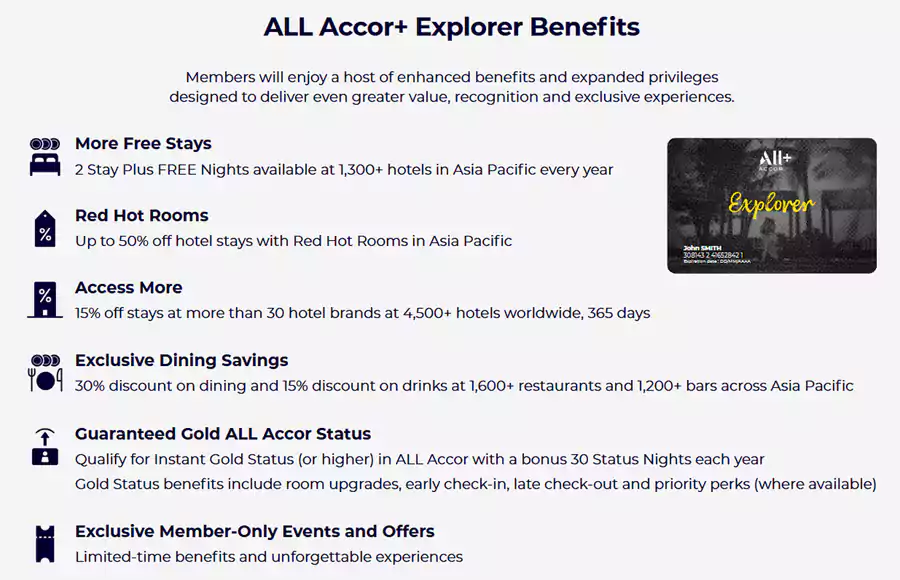 ALL Accor+ Explorer 会员权益 ALL Accor+ Explorer 会员权益