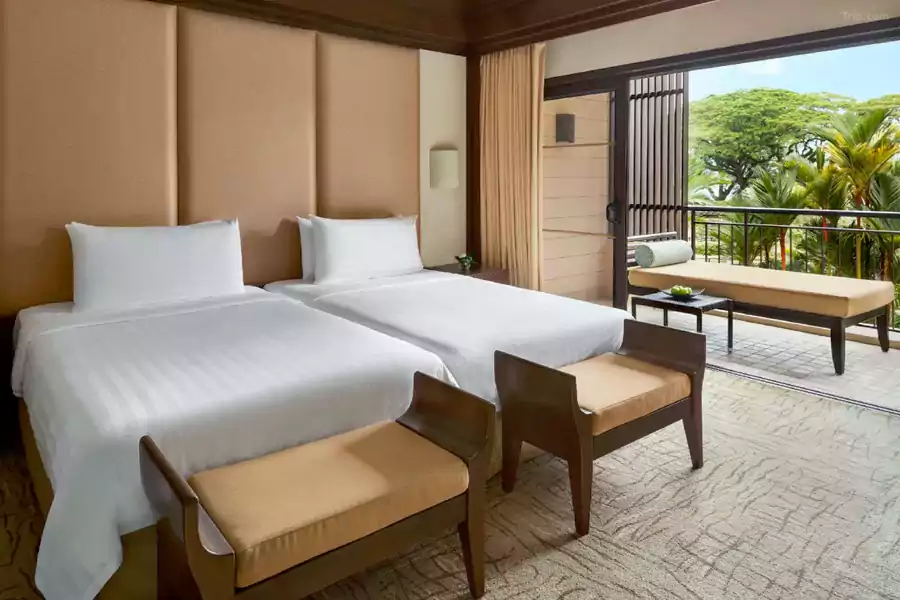 客房的设计处处透着南洋度假的松弛感 客房的设计处处透着南洋度假的松弛感