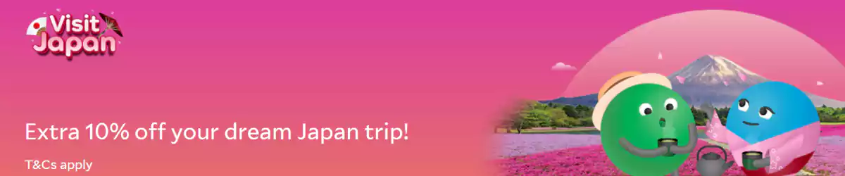 Agoda 日本优惠：梦幻日本行享额外9折优惠
