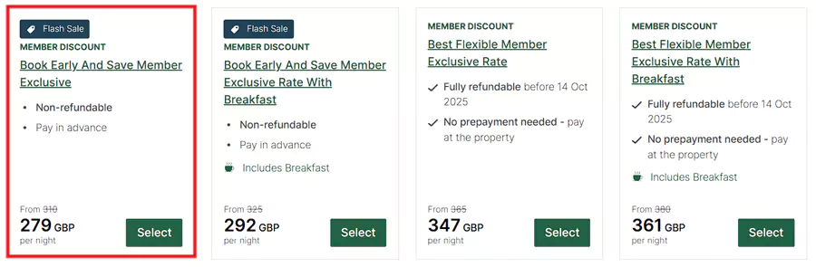 带有 Flash Sale 标签的就是活动房价,实际折扣力度比9折要大 带有 Flash Sale 标签的就是活动房价,实际折扣力度比9折要大