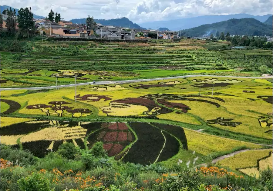 千亩梯田层层叠叠