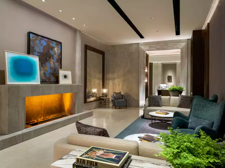 通往客房的会客厅,也复刻了旧时贵族别墅的经典布局 通往客房的会客厅,也复刻了旧时贵族别墅的经典布局