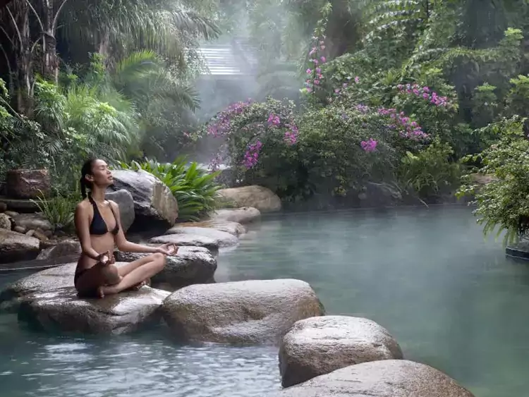 26 口室外露天园林温泉池散落山林