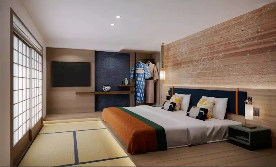 客房也藏着巧思,融入了北海道原住民阿伊努族的特色 客房也藏着巧思,融入了北海道原住民阿伊努族的特色