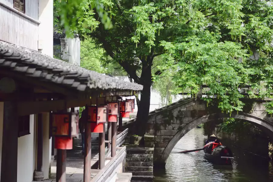 吃完早餐，一定要去摇橹船码头坐一次乌篷船