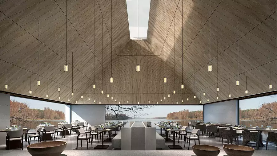 全日制餐厅 "水市口" 则延续乌镇西栅水上市场的意象