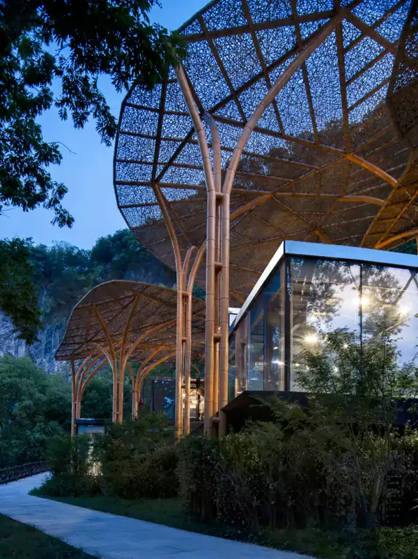 竹瘾酒吧以桐庐非遗竹编为顶棚 竹瘾酒吧以桐庐非遗竹编为顶棚